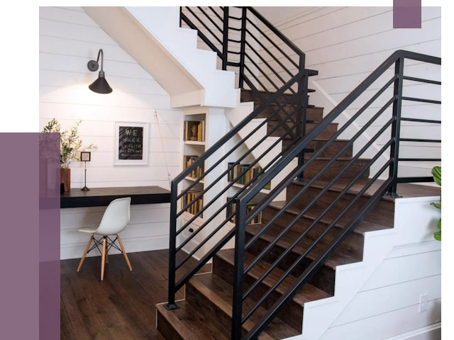 Перила для лестницы в доме в Лобне от 7486 руб. — ПРОЛЁТ-Лбн