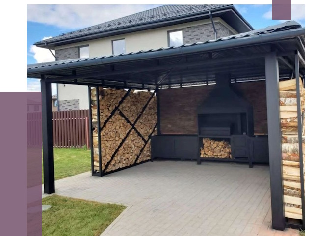 Навесы для барбекю в Лобне от 12856 руб. под ключ | ПРОЛЁТ-Лбн