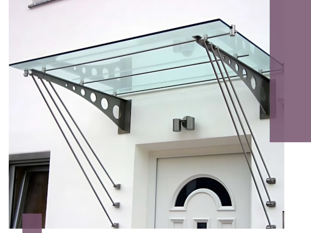 Козырьки над входом под ключ в Лобне — изготовление и монтаж