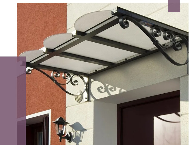 Односкатные козырьки в Лобне от 8467 руб.  | ПРОЛЁТ-Лбн