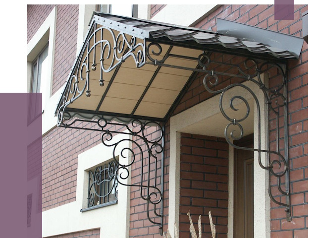 Двускатные козырьки в Лобне под ключ от 12908 руб.