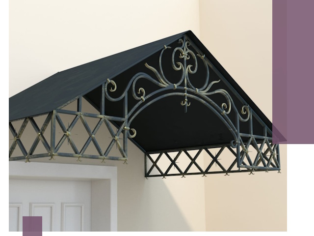 Двускатные металлические козырьки под ключ в Лобне