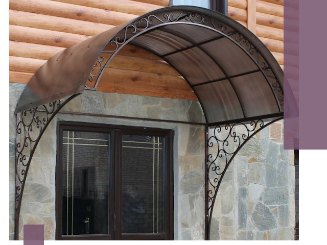 Арочные козырьки под ключ в Лобне: изготовление и монтаж